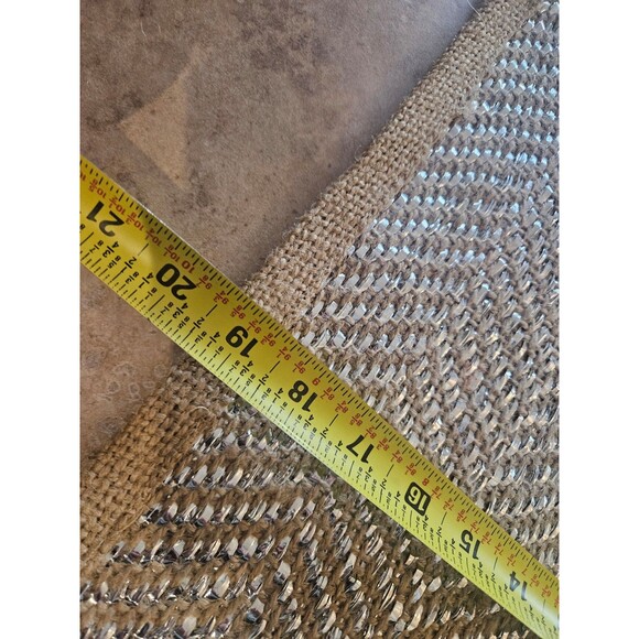 Beige Jute and Silver Thread Table Placemats Set of 4 13" X 19" - Picture 6 of 6